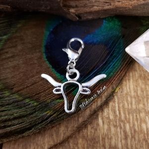 5/$25 Bull Texas Long Horn Steer Ox Cow Taurus Charm ~Cowboy~Cowgirl~Rodeo~Ranch